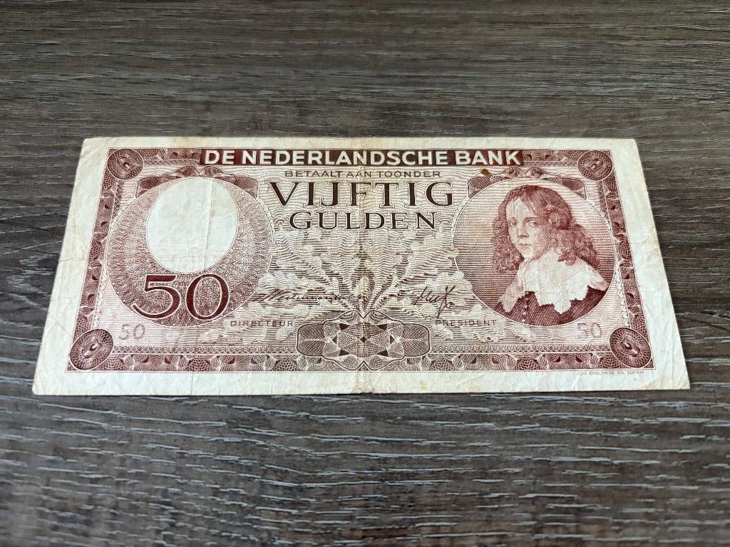 Zeldzaam biljet 50 gulden Stadhouder Willem, 1945, Ophalen of Verzenden, 50 gulden