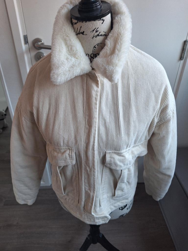 Ecru kleurig corduroy jack / jas mt. S, Ophalen of Verzenden, Zo goed als nieuw, Maat 36 (S), Beige
