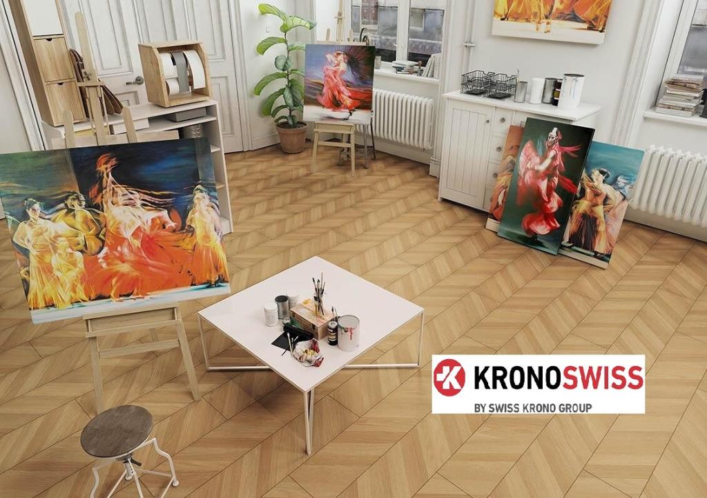 12mm dik Waterbestendig Hongaarsepunt laminaat Carmen Oak, Huis en Inrichting, Stoffering | Vloerbedekking, Bruin, 75 m² of meer