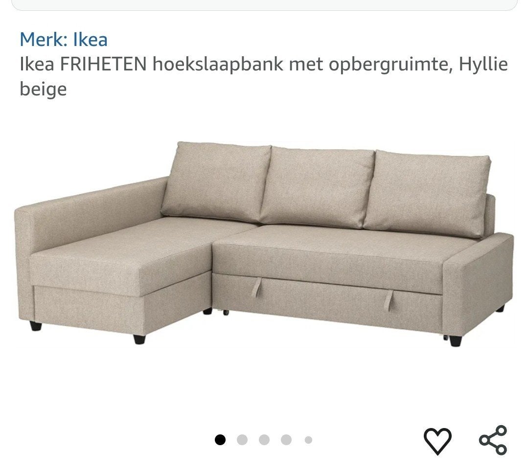 IKEA FRIHETEN Hoekbank met opbergruimte en slaapfunctie, Gebruikt, Modern, Functioneel, Driepersoons, Ophalen of Verzenden
