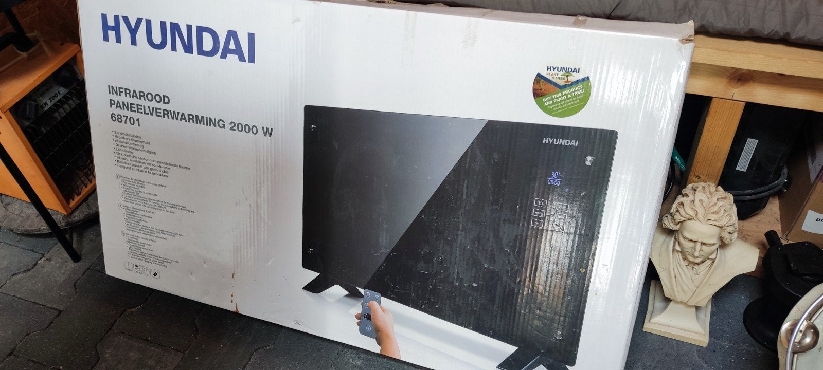 Hyundai infrarood paneelverwarming 2000W zwart nieuw, 30 tot 80 cm, Overige typen, Nieuw, Ophalen of Verzenden