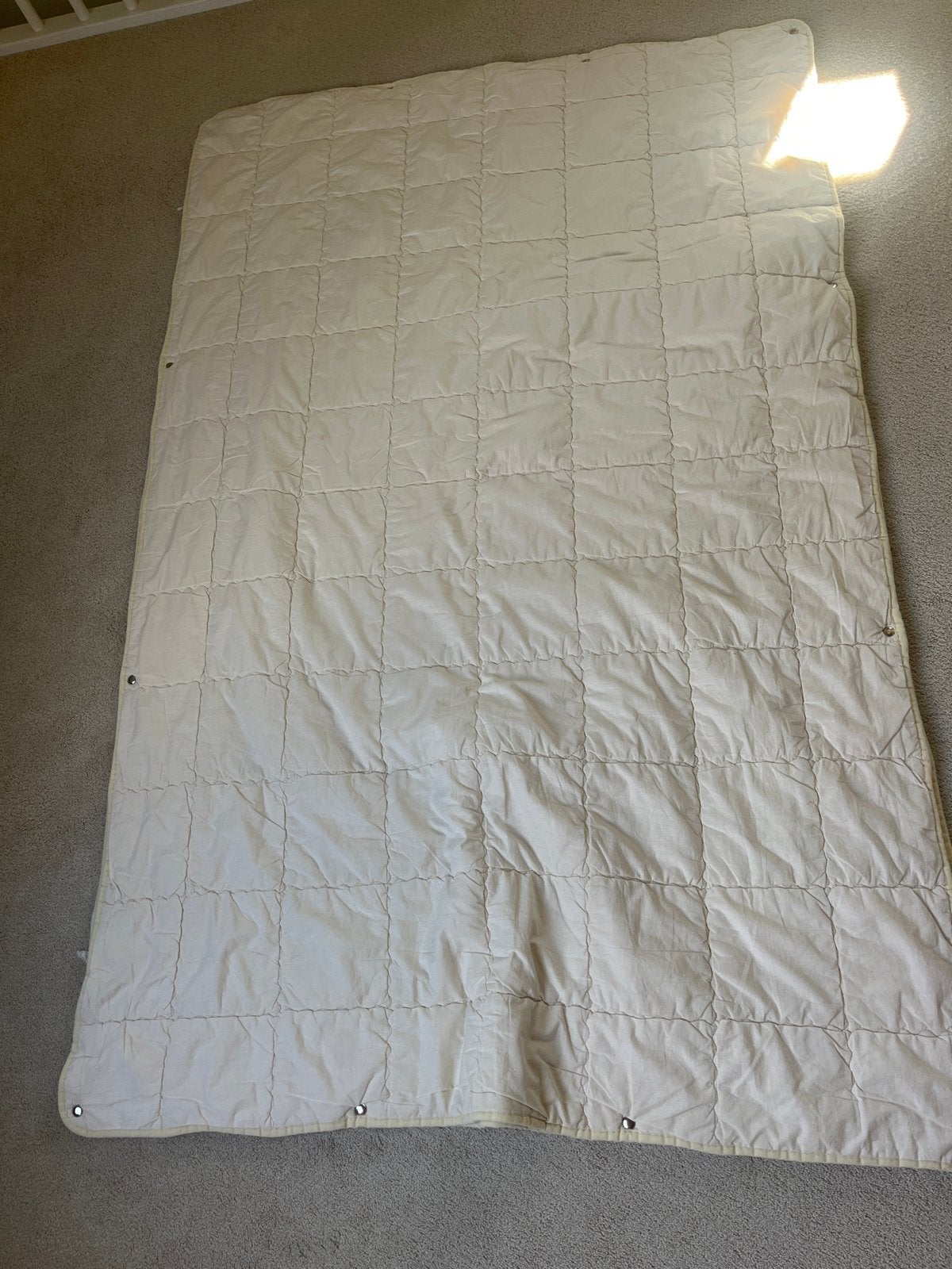 4-seizoenen dekbed, 1persoons, zo goed als nieuw, Eenpersoons, Beige, Ophalen of Verzenden, Deken of Dekbed