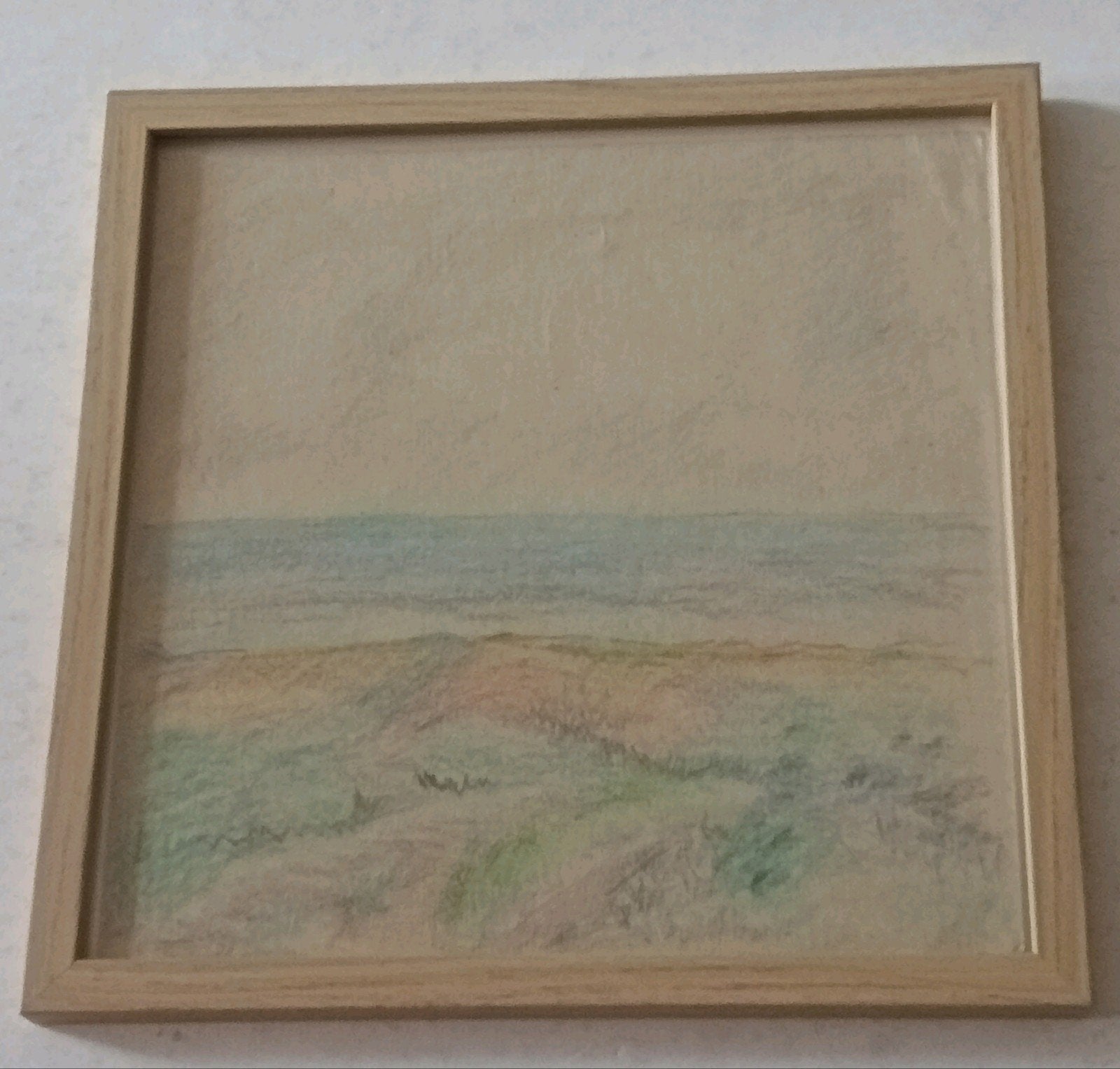 Pastelkrijt tekening landschap Kunstcriticus Frans Duister, Ophalen of Verzenden