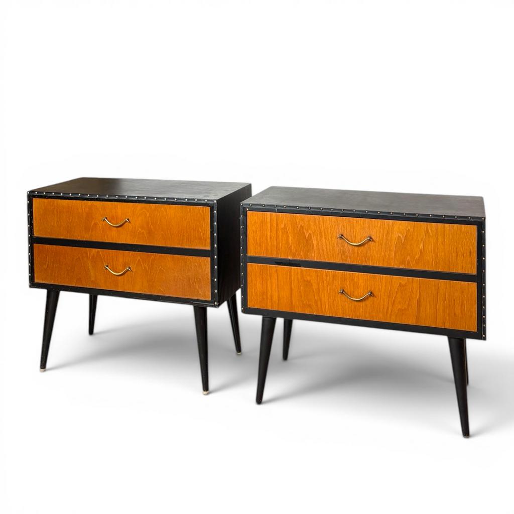 Set vintage Ikea teak nachtkastjes uit de jaren 60, Gebruikt, ?, 45 tot 65 cm, IKEA