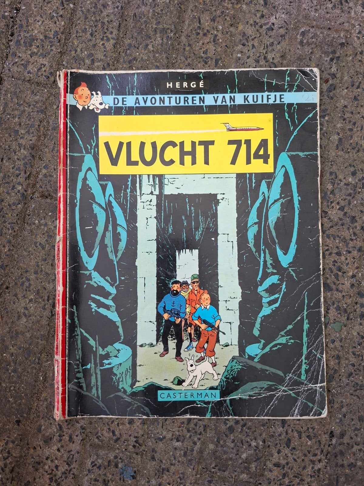 Kuifje Vlucht 714 uit 1968, Boeken, Gelezen, Eén stripboek, Ophalen of Verzenden, Hergé