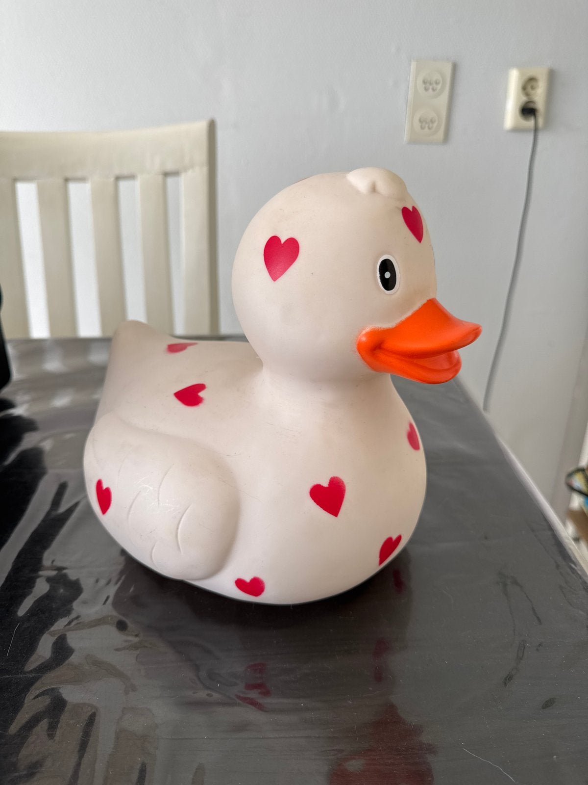 Leuk badeendje met hartjes, Verzamelen, Dierenverzamelingen, Ophalen, Zo goed als nieuw, Overige soorten, Beeldje of Figuurtje