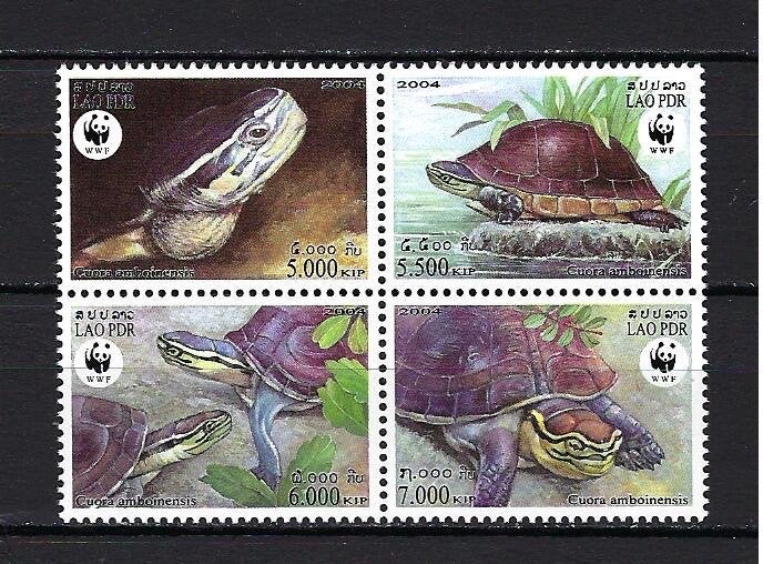 WWF Laos Mi. 1927/1930 Postfris (Schildpadden), Ophalen of Verzenden, Postfris, Dier of Natuur