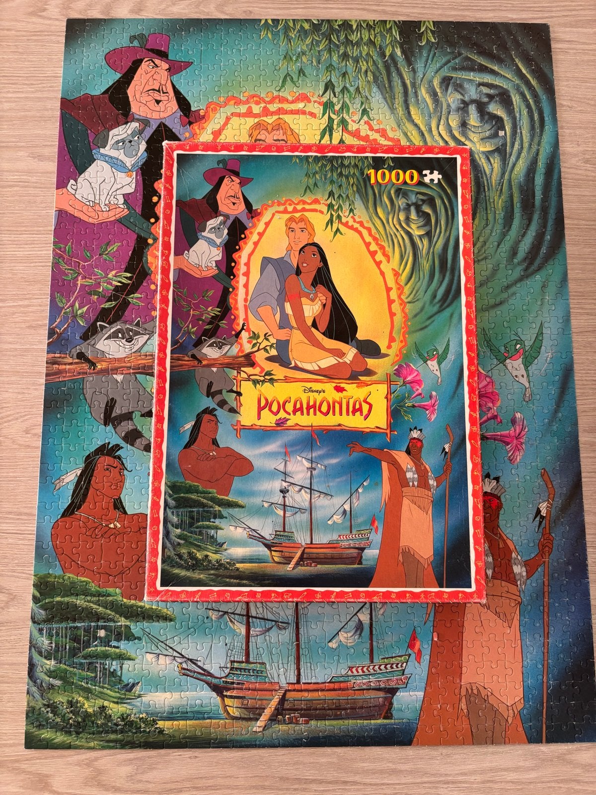 Disney's Pocahontas Jumbo Legpuzzel 1000 stukjes, Hobby en Vrije tijd, Denksport en Puzzels, Ophalen of Verzenden, 500 t/m 1500 stukjes