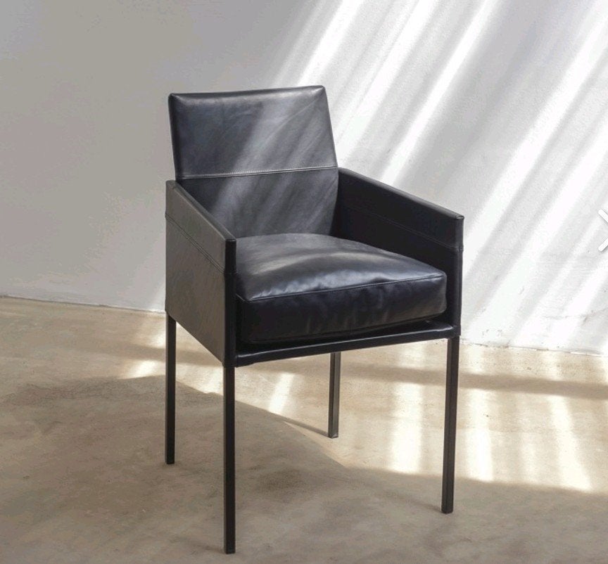 KFF leren  design stoelen zwart, Ophalen, Gebruikt, Zwart, Modern