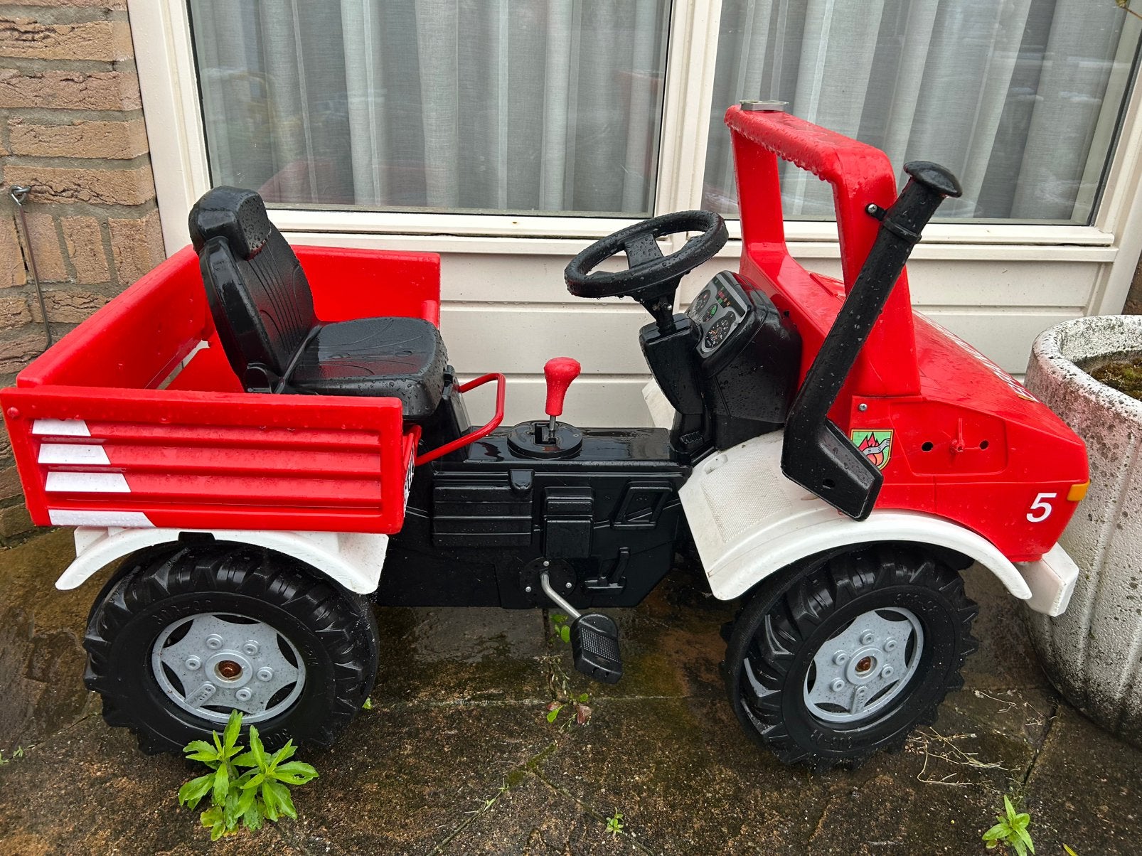 Rolly Toys Unimog Trapauto - Brandweer uitvoering, Ophalen, Gebruikt, Trapvoertuig