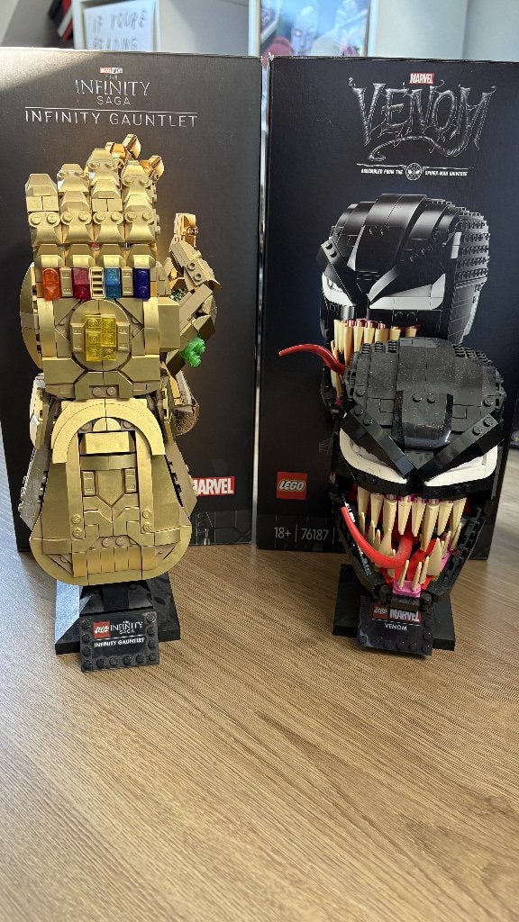 Lego MARVEL Infinity gauntlet en Venom hoofden, Ophalen, Inclusief instructies, Marvel, Lego
