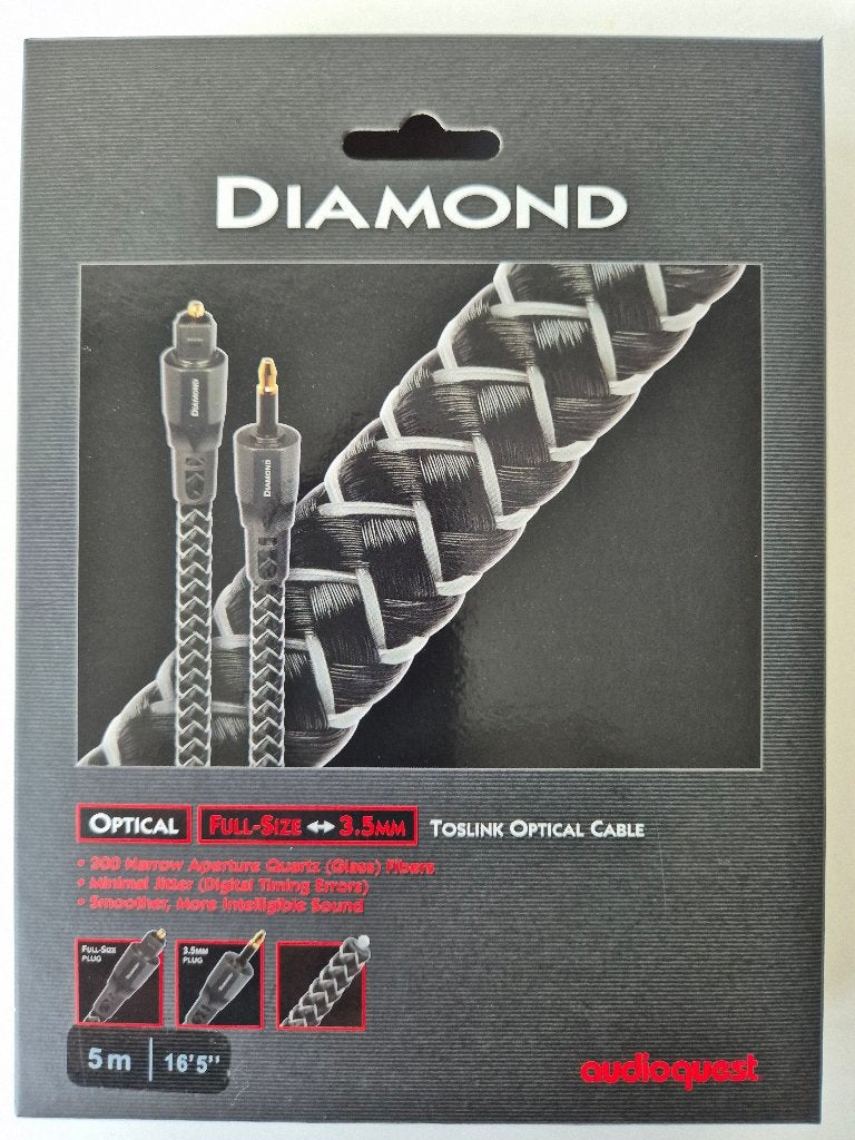AudioQuest Diamond high-end optical kabel (5m), Audio, Tv en Foto, Ophalen of Verzenden, Nieuw, 5 tot 10 meter, Optische kabel