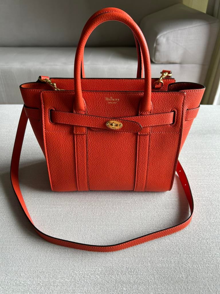 Mulberry Mini Zipped Bayswater, Ophalen of Verzenden, Zo goed als nieuw, Oranje, Schoudertasje