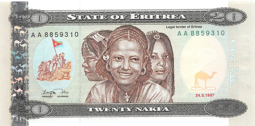 Eritrea 20 Nakfa 1997 Unc Prefix AA pn 4, Postzegels en Munten, Bankbiljetten | Afrika, Los biljet, Overige landen, Ophalen of Verzenden
