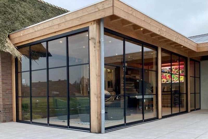 Steellook profielen voor glaswanden (universeel) matzwart, Ophalen, Zo goed als nieuw, Veranda
