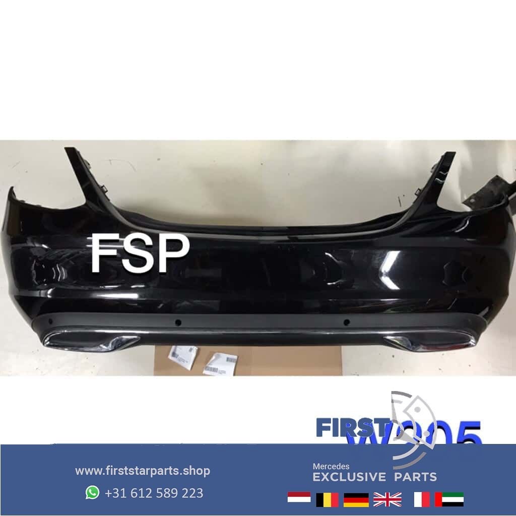 W205 Achterbumper compleet zwart Mercedes C Klasse 2014-2020, Gebruikt, -, Ophalen of Verzenden, Achter