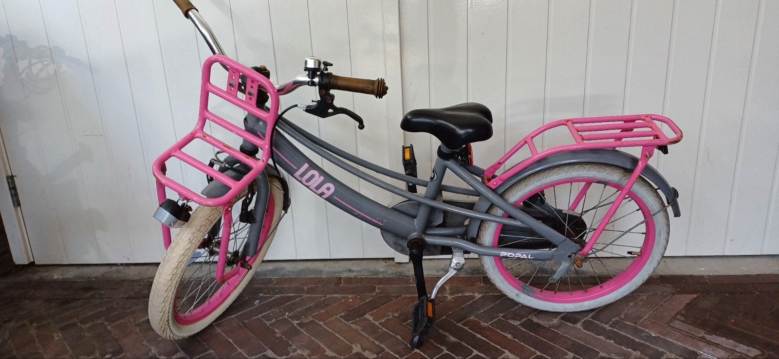 Lola kinderfiets met voordrager en bagagedrager 18 inch, Ophalen of Verzenden, Gebruikt, 16 tot 20 inch