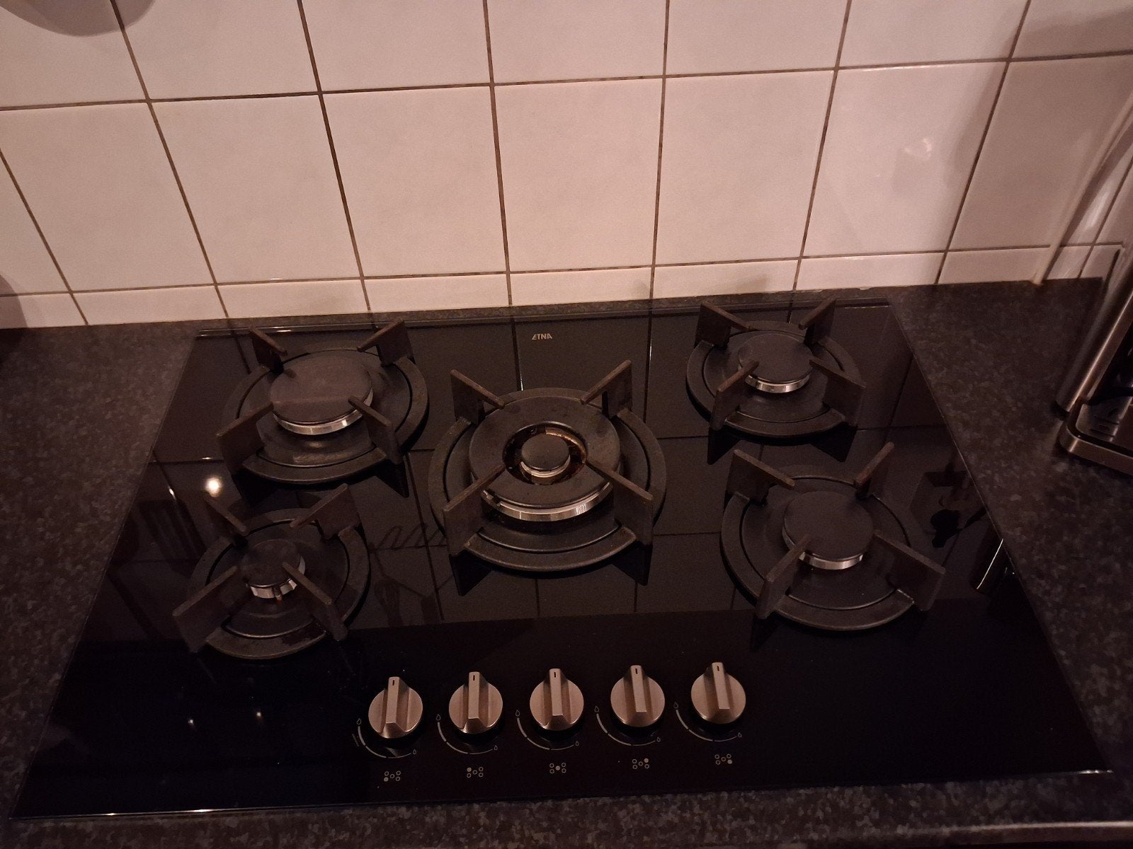 ETNA  gaskookplaat met wokbrander, 51x73 cm nismaat 45x56, Gebruikt, Ophalen of Verzenden, Inbouw, Gas