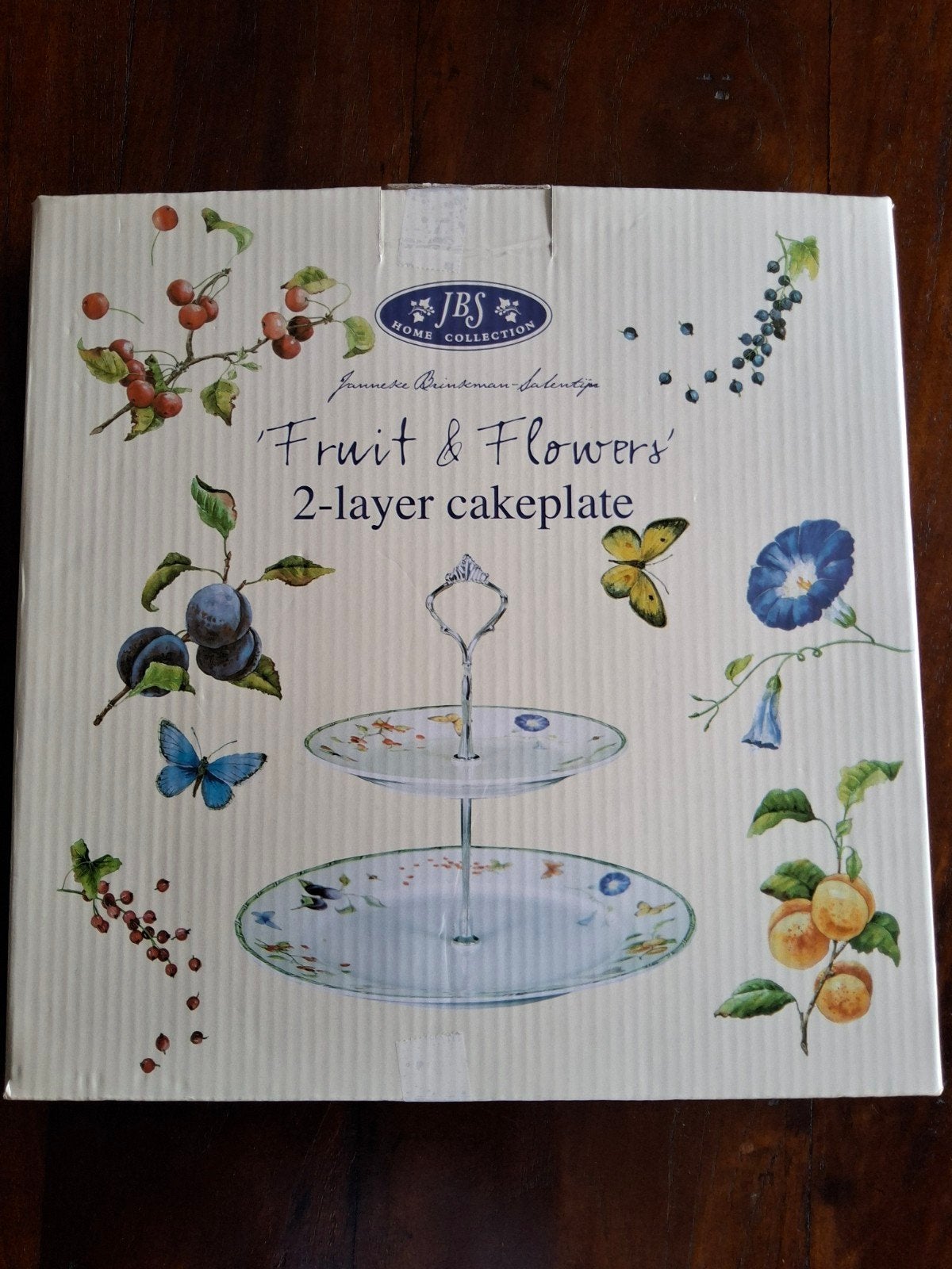 Janneke Brinkman 'Fruit & Flowers' etagère cakeplate, Huis en Inrichting, Keuken | Servies, Ophalen, Overige merken, Nieuw, Porselein