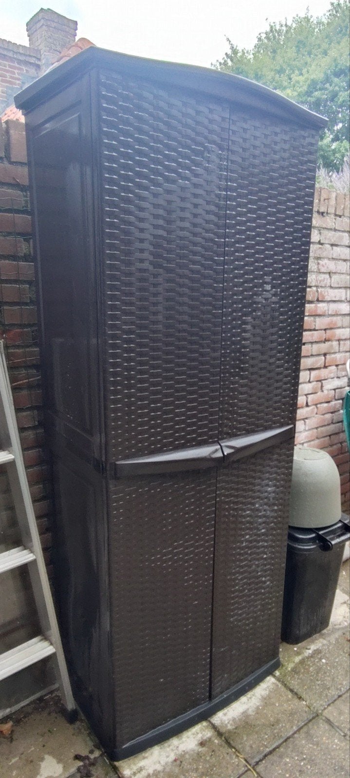 Kunststof Opbergkast Tuinkast Donkerbruin, Ophalen of Verzenden, Gebruikt, Kunststof, Overige typen