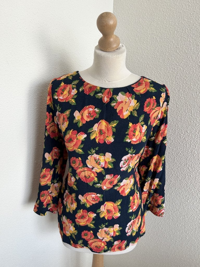King Louie maat L blauwe bloemen blouse top 2657, Kleding | Dames, Blauw, Maat 42/44 (L), Ophalen of Verzenden, Zo goed als nieuw