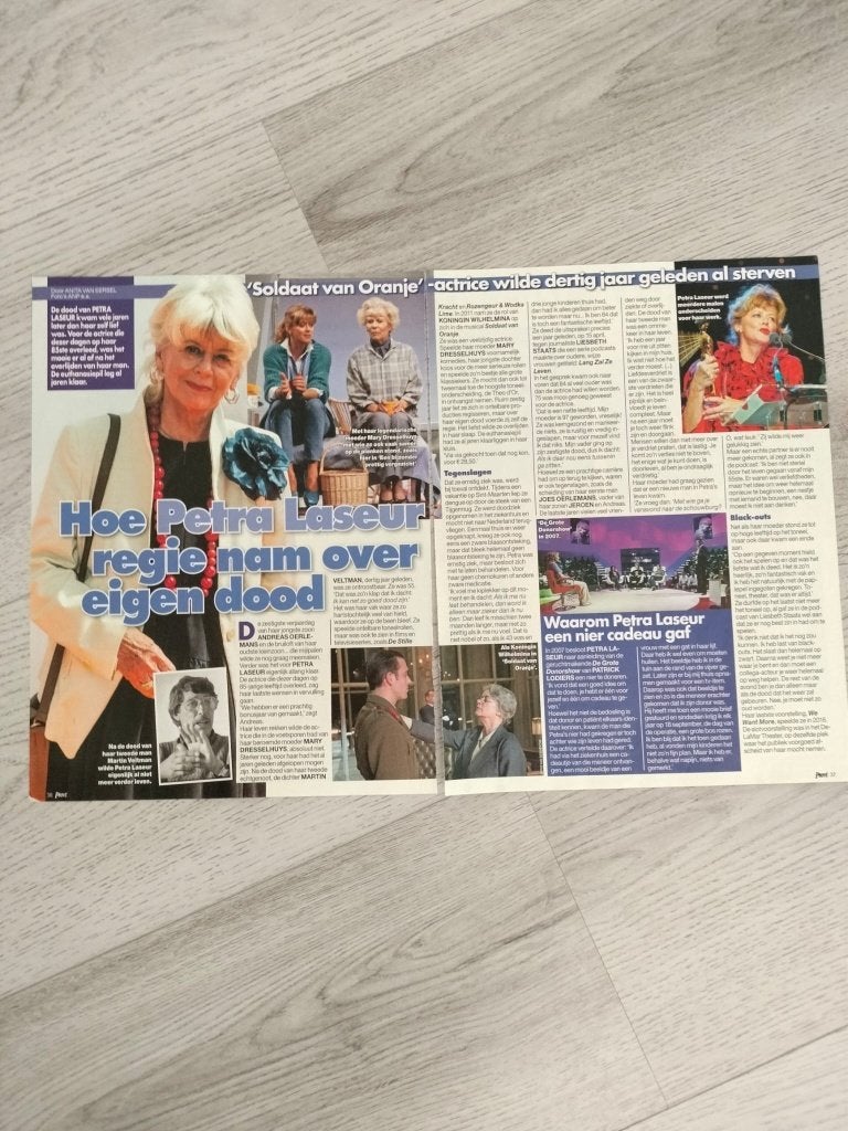 Petra Laseur (Soldaat van Oranje) 2-pagina's artikel, Verzamelen, Verzenden, Gebruikt, Boek, Tijdschrift of Artikel