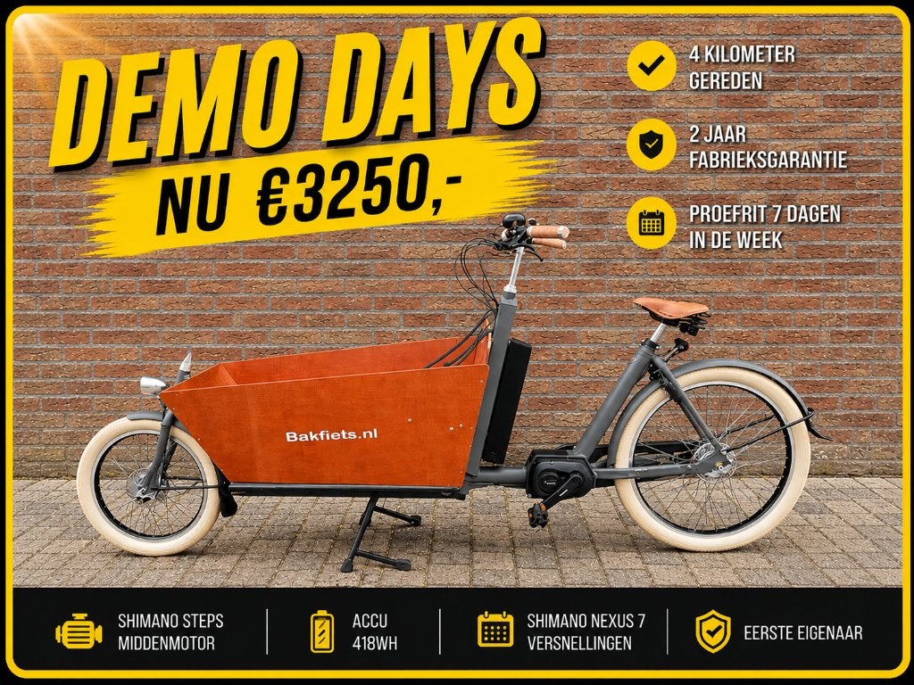 Bakfiets nl elektrische bakfiets Cruiser Long NIEUW €3250,-, Overige merken, 3 kinderen, Ophalen of Verzenden, Trommelrem