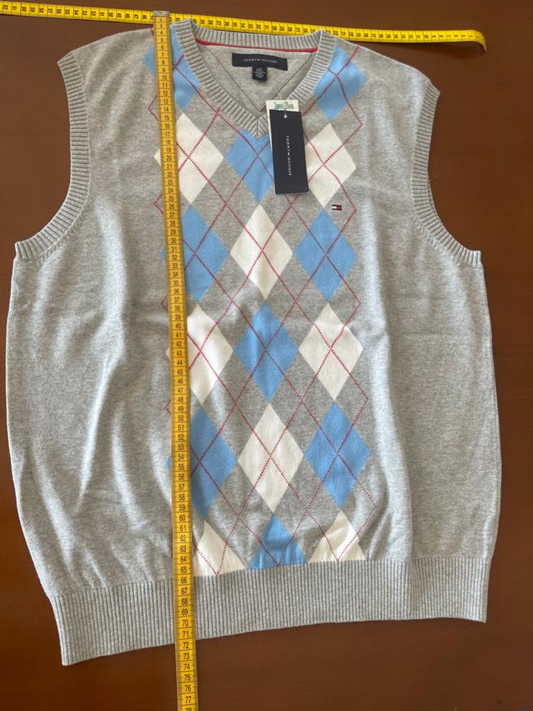 Tommy Hilfiger Heren Spijker / Pullunder - Maat L Nieuw, Ophalen of Verzenden, Nieuw, Maat 52/54 (L), Grijs