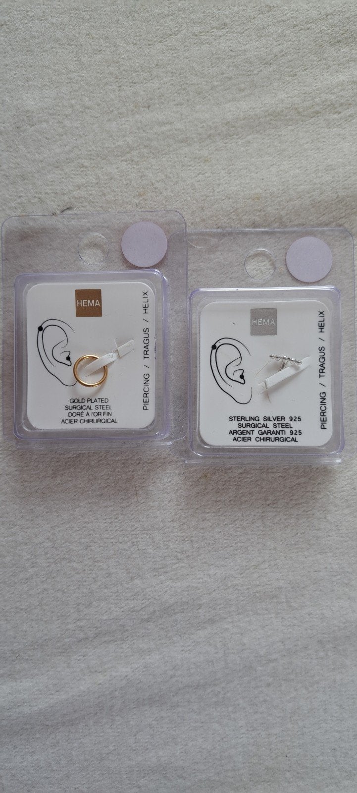 Hema Oorpiercings: Goudkleurig en Zilverkleurig, Ophalen of Verzenden, Nieuw, Goud, Oor- of Traguspiercing