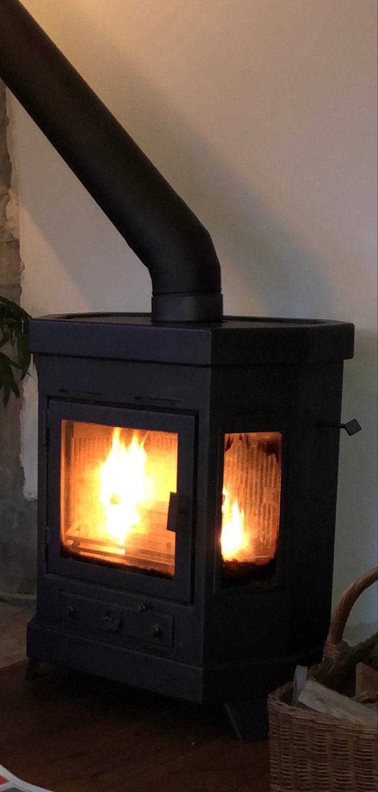Houthaard met rookgasafvoer en accessoires, Ophalen, Gebruikt, Vrijstaande haard, Houthaard