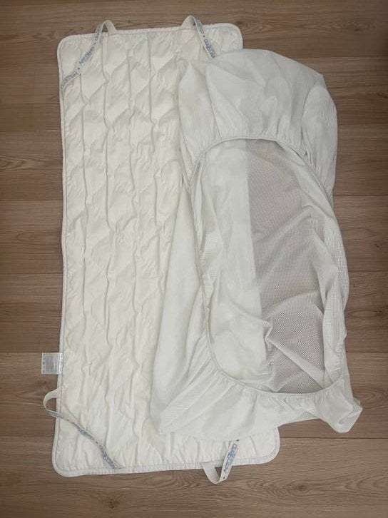 Aerosleep matrasbeschermer en hoeslaken 120x60, Jongetje of Meisje, Matrasbeschermer, Ophalen of Verzenden, Zo goed als nieuw