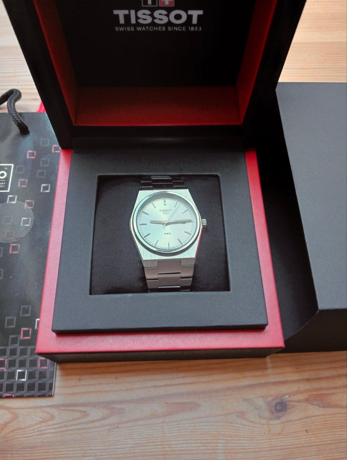 Tissot PRX horloge - Wit/Zilveren Wijzerplaat, Overige merken, Staal, Staal, Verzenden