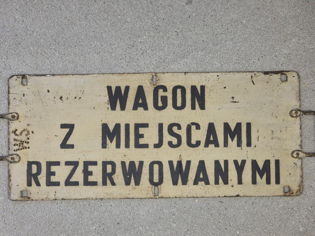 Origineel groot metalen treinbord uit Polen, Verzamelen, Spoorwegen en Tramwegen, Ophalen of Verzenden, Gebruikt, Trein, Overige typen