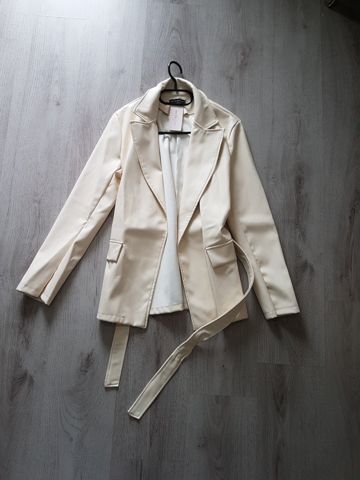 leatherlook jasje creme one size, Verzenden, Nieuw, Overige kleuren, Jasje