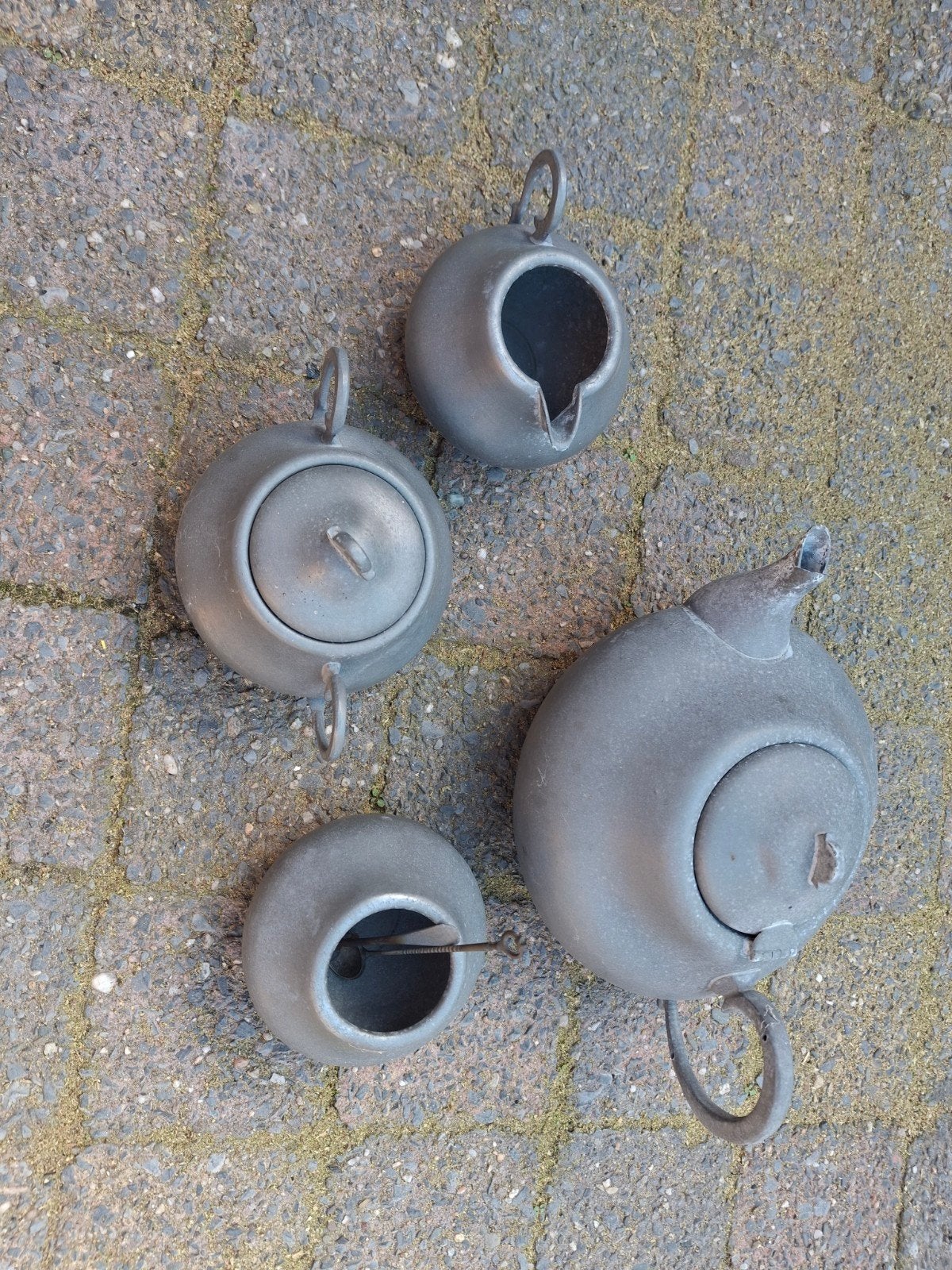Vintage Tinnen Theeservies ZTI Zeister Tin Industrie, Ophalen of Verzenden