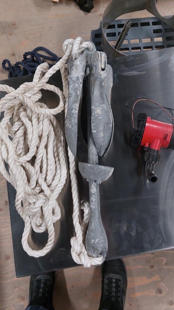 paraplu anker 8 kg met 10 meter touw, Ophalen of Verzenden, Ankeren en Afmeren, Zeilboot of Motorboot