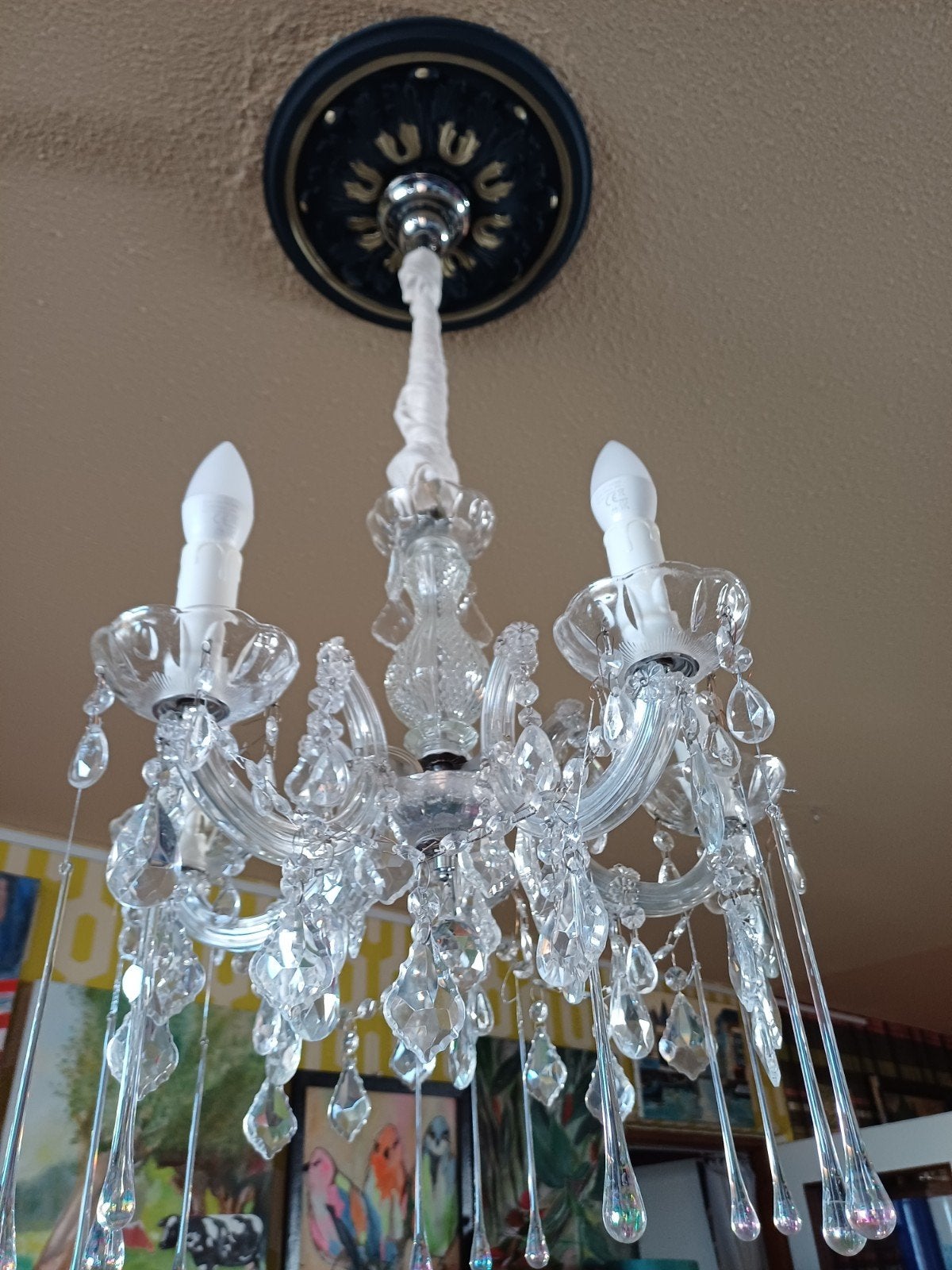 kroonluchter glas, Huis en Inrichting, Ophalen, Zo goed als nieuw, Glas