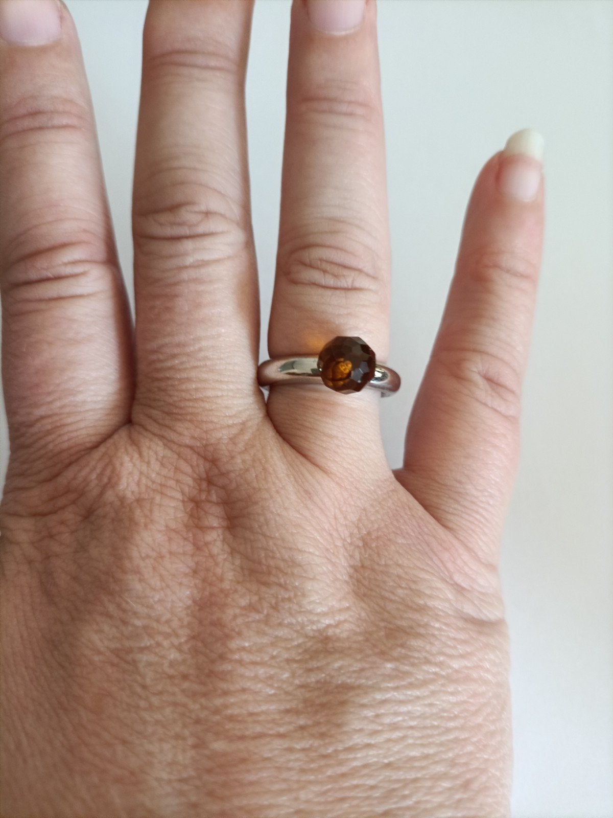 ti sento zilveren ring met bruine zirkonia maat 56, Ophalen of Verzenden, Zo goed als nieuw, 17 tot 18, Dame