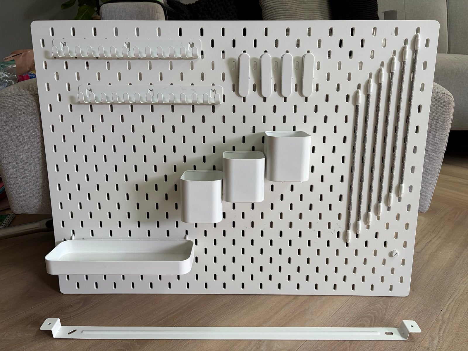 IKEA SKÅDIS Pegboard wit 76x56 cm met accessoires, Ophalen, Gebruikt