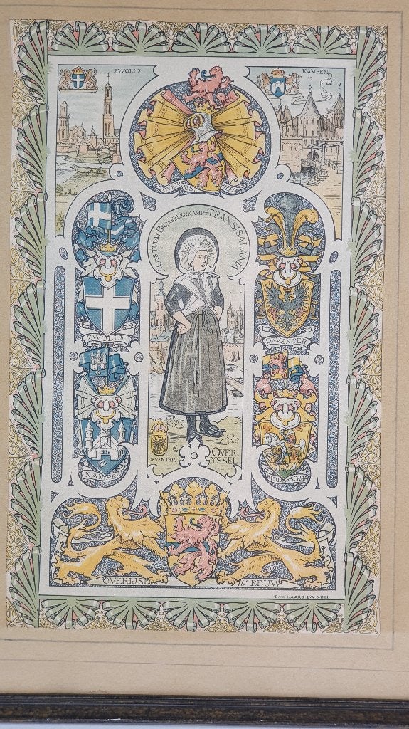 Antiek Chromolitho T. vd Laar Costuum Brekkelenkamp. S28, Ophalen of Verzenden