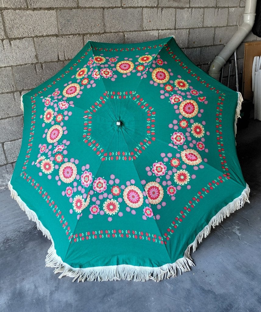 vintage parasol uit 70er jaren voor strand, tuin en balkon, Tuin en Terras, Parasols, Ophalen, 1 tot 2 meter, Strandparasol, Verstelbaar