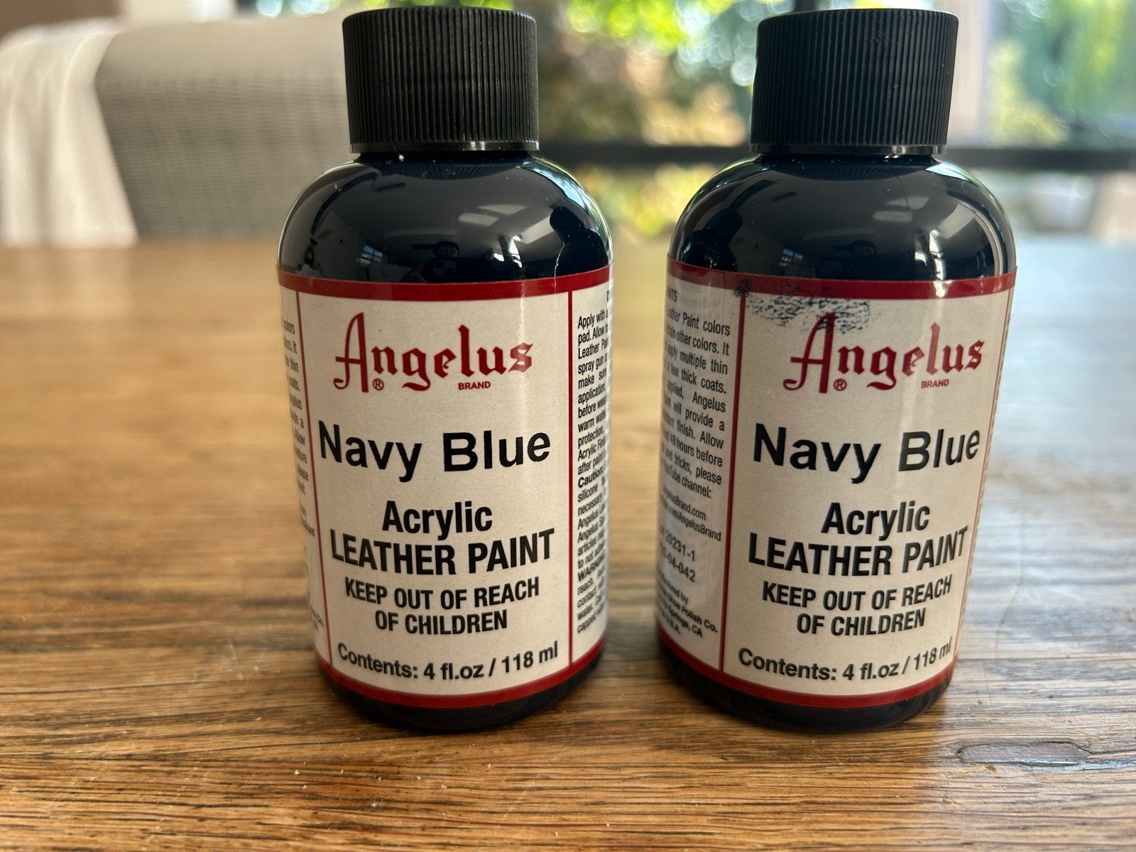 Angelus Navy Blue Acryl Leer Verf - 2 Flessen (118ml elk), Ophalen, Nieuw, Acrylverf