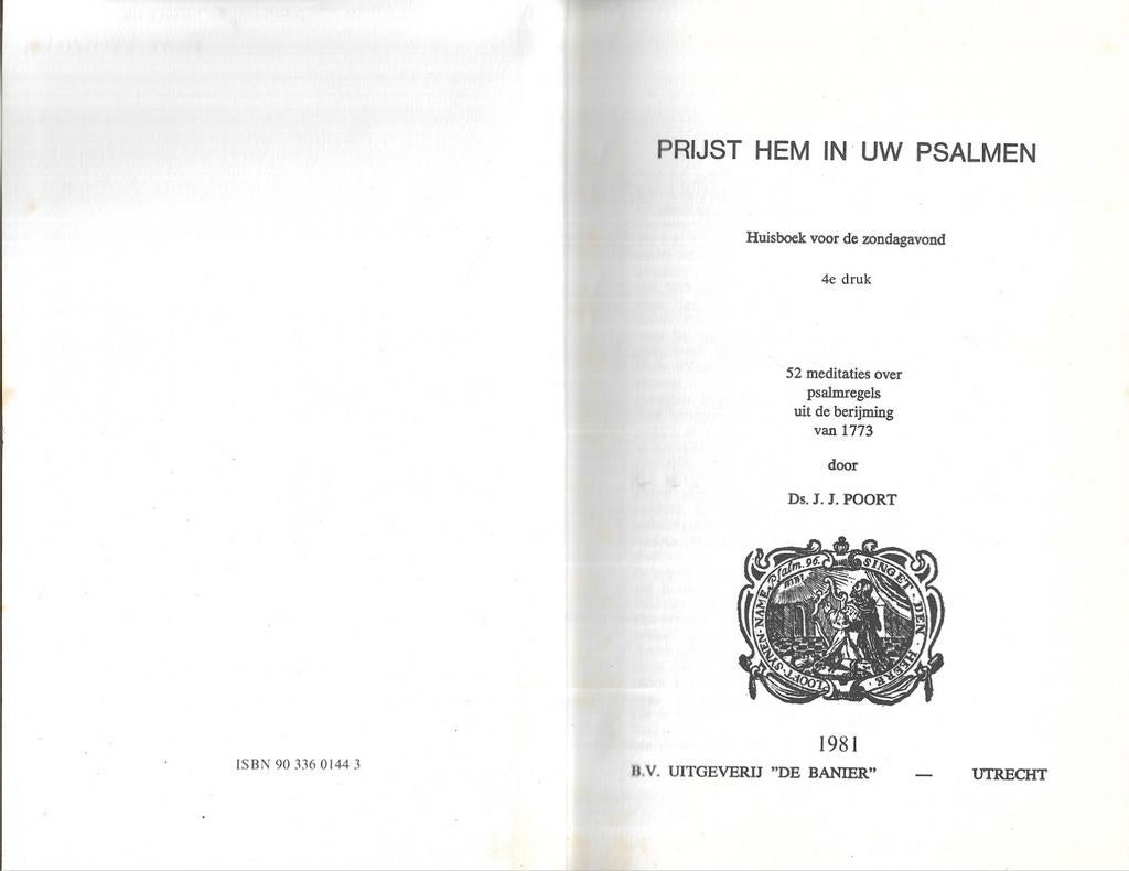 ds. J.J. Poort - Prijst Hem in uw Psalmen, Boeken, Ophalen of Verzenden, Zo goed als nieuw