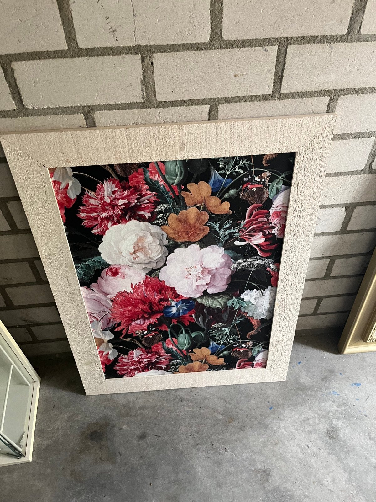 gratis ophalen bloemenprint in wit houten lijst, Ophalen, 50 tot 75 cm, Schilderij