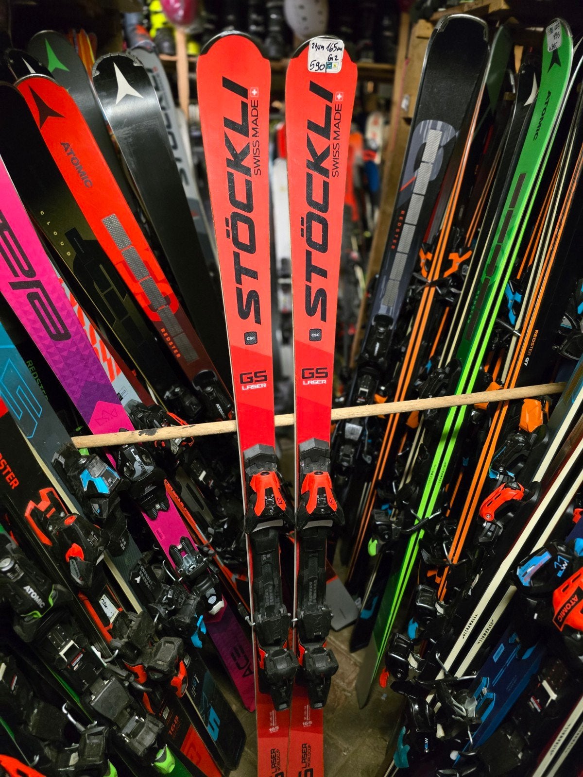 165cm STOCKLI LASER gs worldcup 1600€ VOOR KENNERS, Overige merken, 160 tot 180 cm, Stockli, Gebruikt