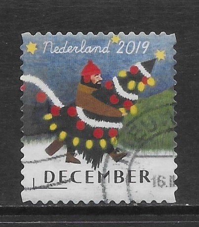 2019, Decemberzegel, Man met kerstboom [3807] (K0310), Ophalen of Verzenden