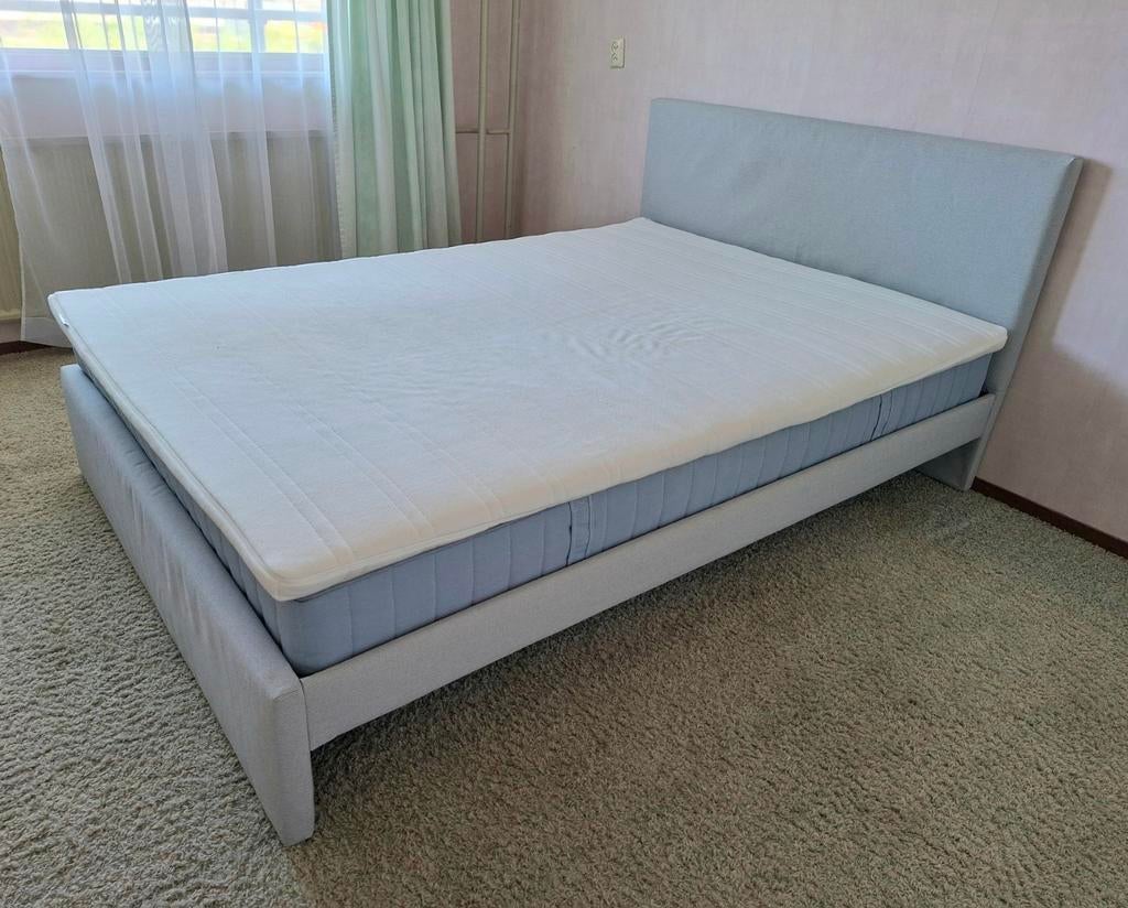 Ikea Gladstad bed incl matras,  topper en lattenbodem, Ophalen, Gebruikt, Eenpersoons, 140 cm