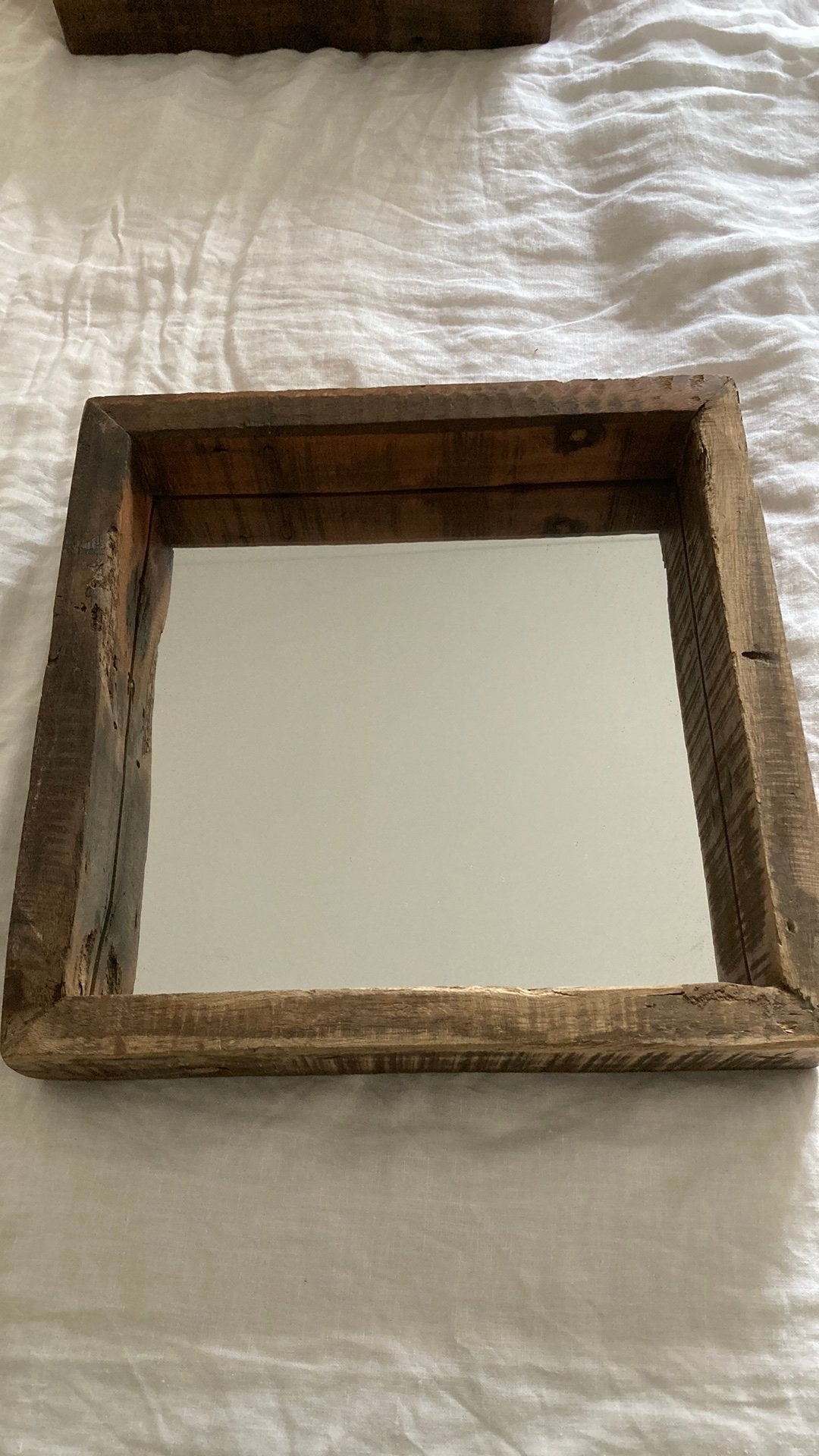 Spiegel oud hout, Ophalen, Minder dan 50 cm, Zo goed als nieuw, Minder dan 100 cm