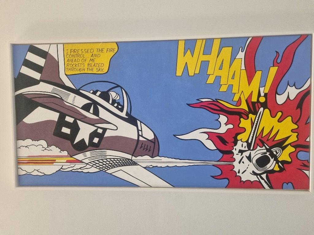 Reproductie schilderij Roy Lichtenstein Whaam, 50 – 75, Nieuw, Ophalen of Verzenden, Schilderij