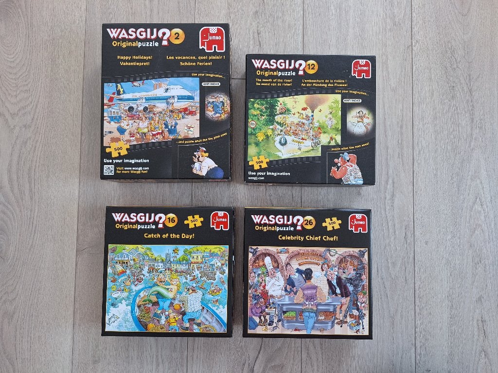 Diverse Wasgij Original puzzels 500 stukjes, Ophalen of Verzenden, 500 t/m 1500 stukjes, Zo goed als nieuw, Legpuzzel
